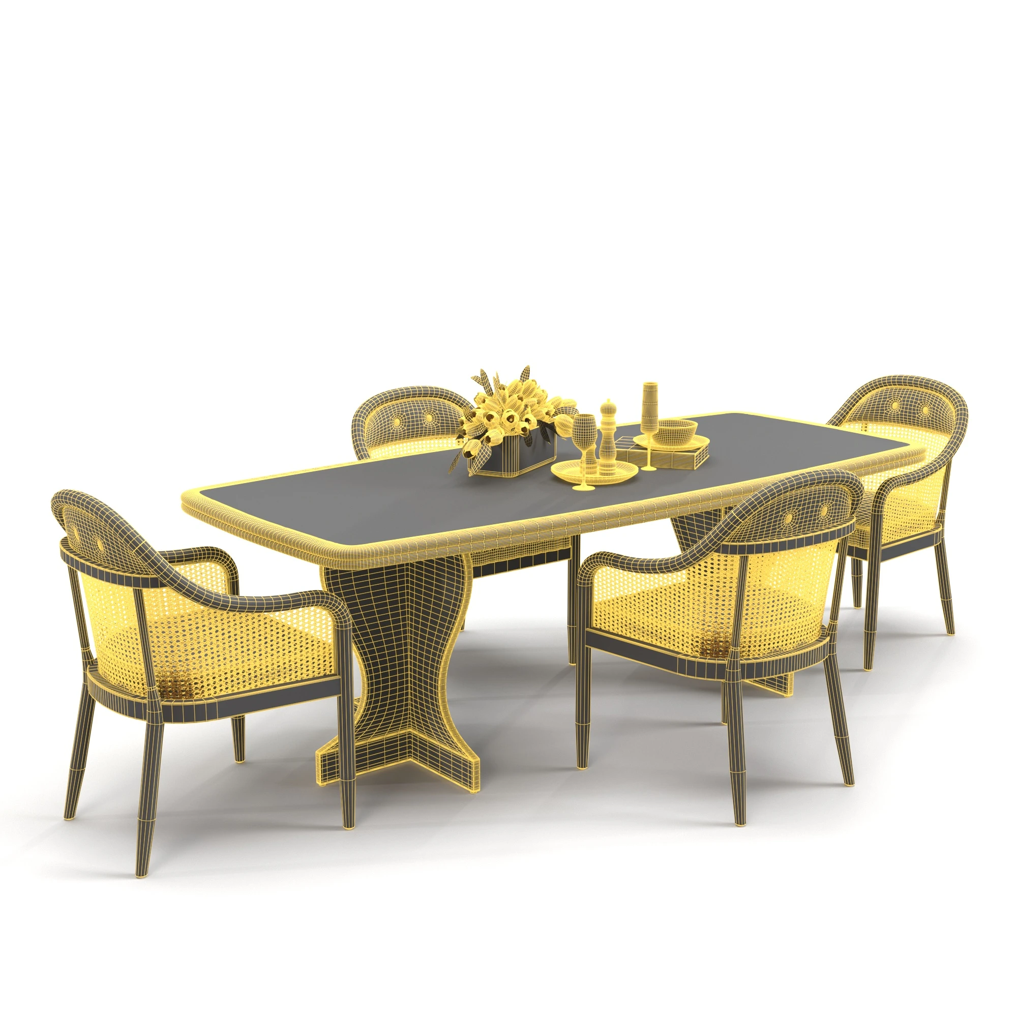 Dining set 02 3D Model_07